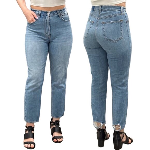 Abercrombie & Fitch Denim - Abercrombie & Fitch The Ankle Straight Ultra High Rise in Light Wash Denim Sz 27